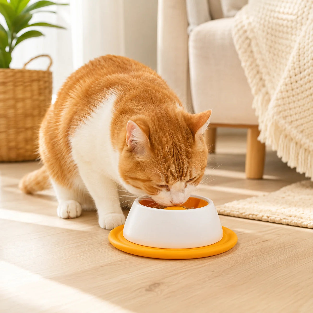 Cat Slow Feeder Bowl with Suction Base
