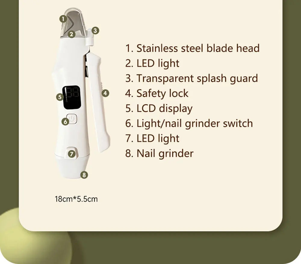 2 IN 1 Electric Professional Pet Nail Trimmer
