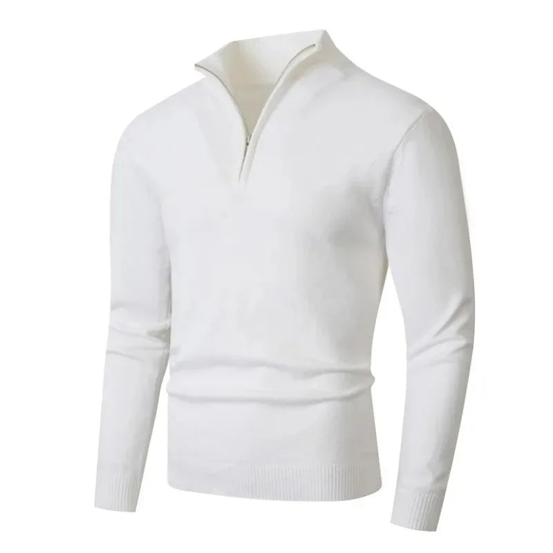 Mens  Polo Sweaters Knit Casual Solid