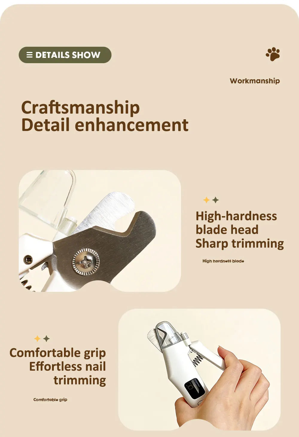 2 IN 1 Electric Professional Pet Nail Trimmer