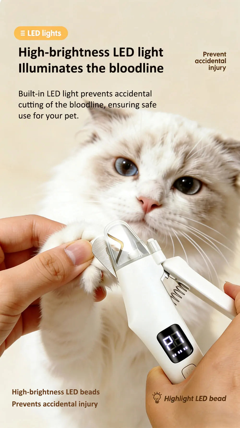2 IN 1 Electric Professional Pet Nail Trimmer