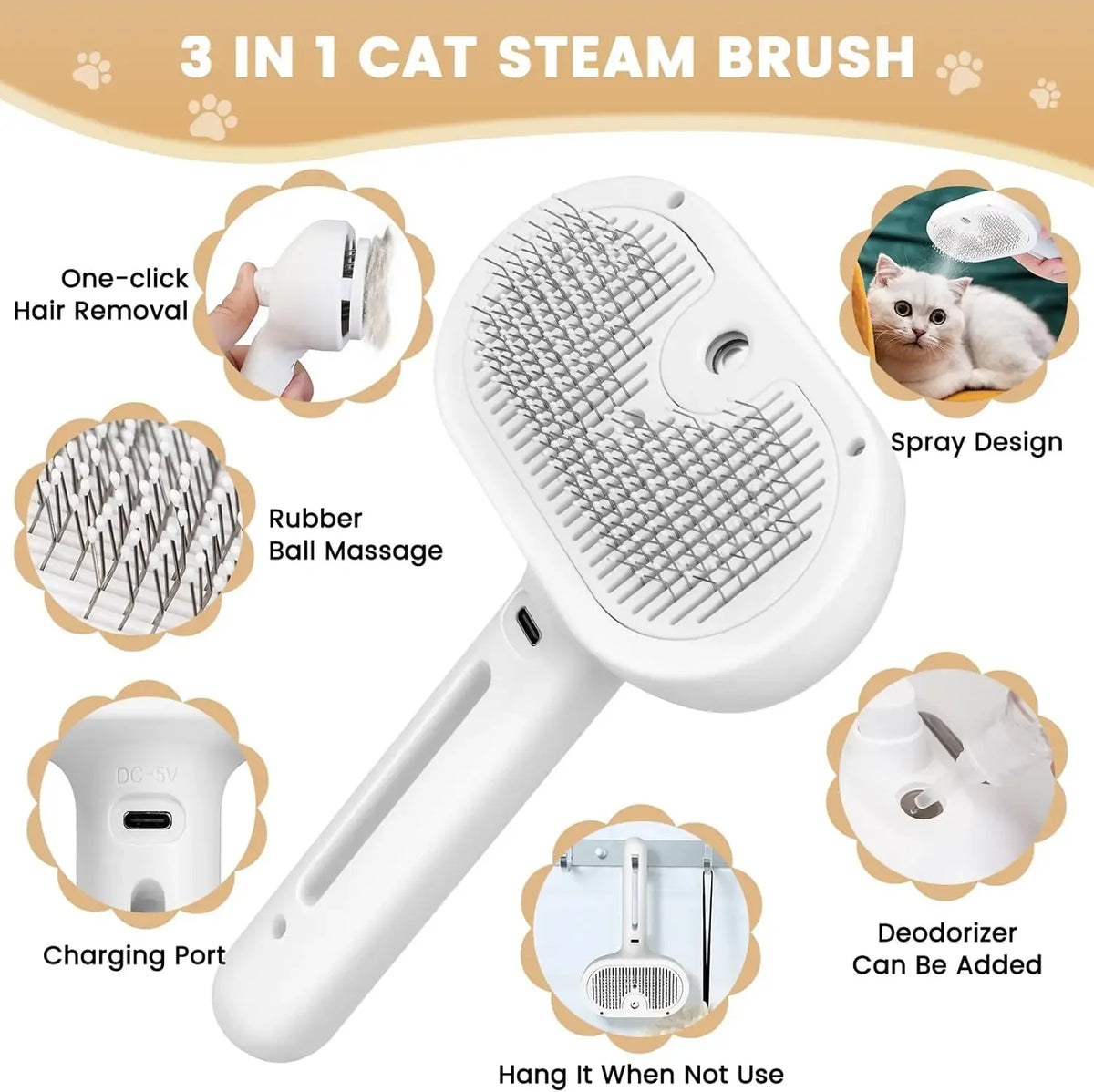 Upgraded Pet Spray Grooming Comb