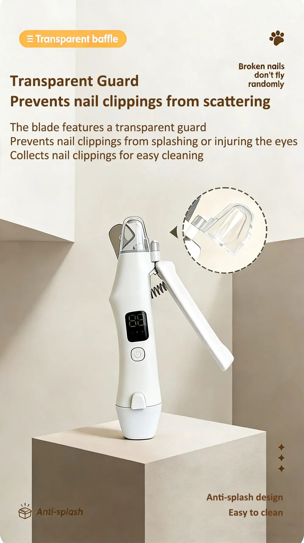 2 IN 1 Electric Professional Pet Nail Trimmer