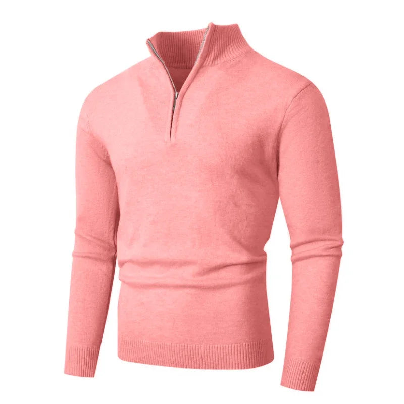 Mens  Polo Sweaters Knit Casual Solid
