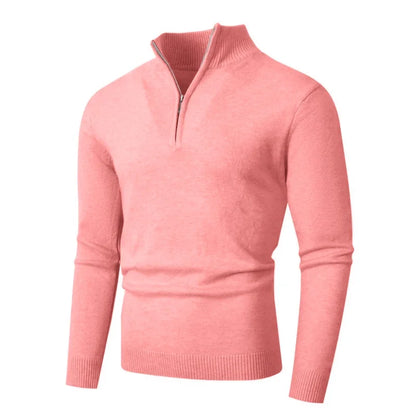 Mens  Polo Sweaters Knit Casual Solid