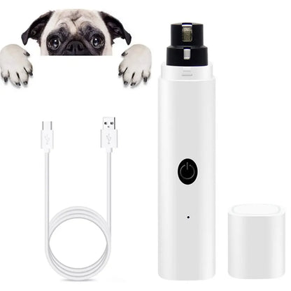 Quiet Electric Pet Nail Grinder Rechargeable Dog Cat Claw Trimmer LED Light Safety Guard Puppy Nail File Supplies