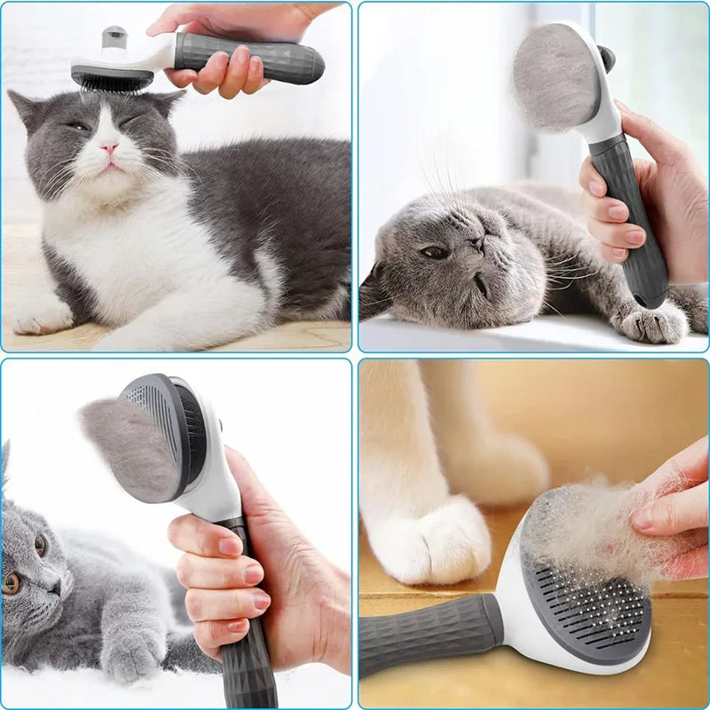 One Button Self Cleaning Pet Brush for Dogs Cats