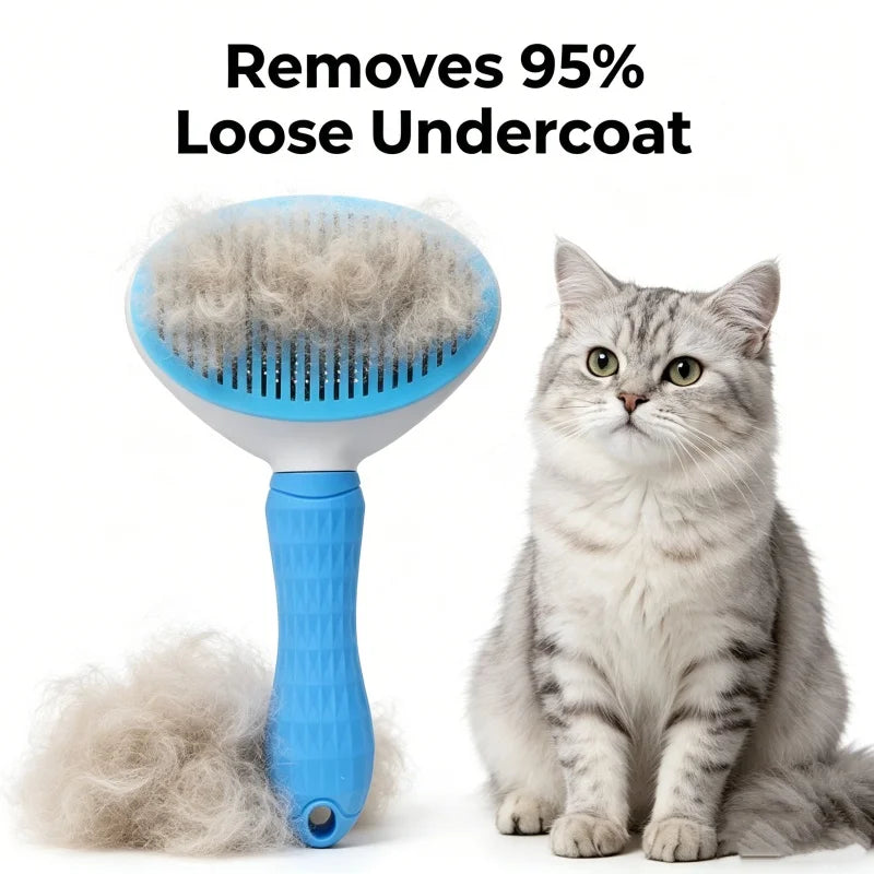 One Button Self Cleaning Pet Brush for Dogs Cats