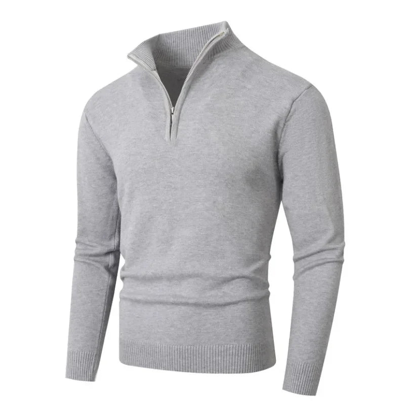 Mens  Polo Sweaters Knit Casual Solid
