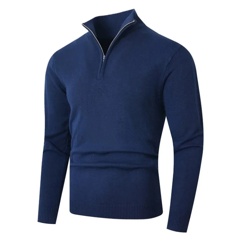 Mens  Polo Sweaters Knit Casual Solid