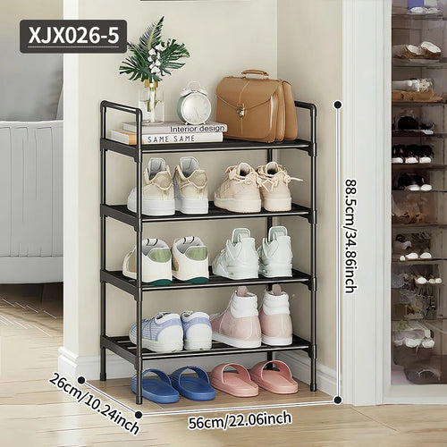 Black Multi-Functional Shoe Rack for Entryway
