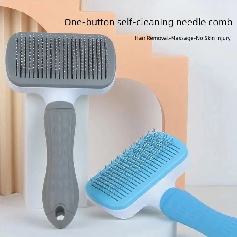 One Button Self Cleaning Pet Brush for Dogs Cats