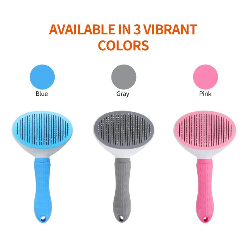One Button Self Cleaning Pet Brush for Dogs Cats