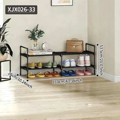 Black Multi-Functional Shoe Rack for Entryway