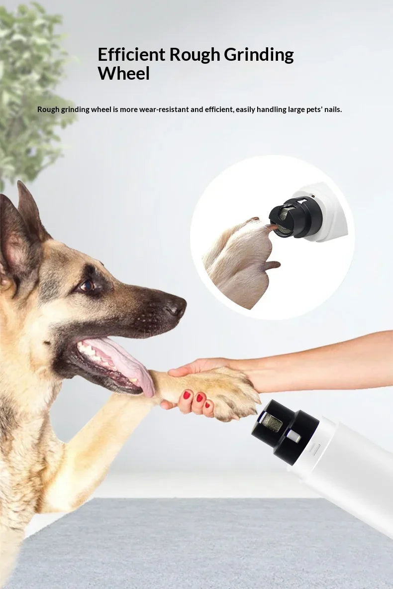 Quiet Electric Pet Nail Grinder Rechargeable Dog Cat Claw Trimmer LED Light Safety Guard Puppy Nail File Supplies