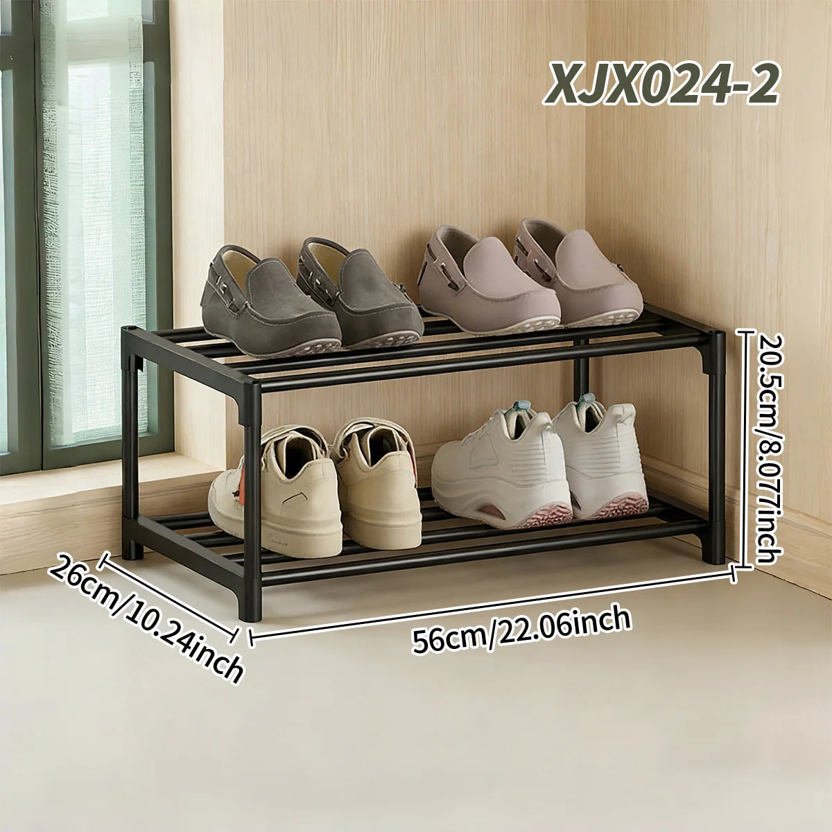 Black Multi-Functional Shoe Rack for Entryway