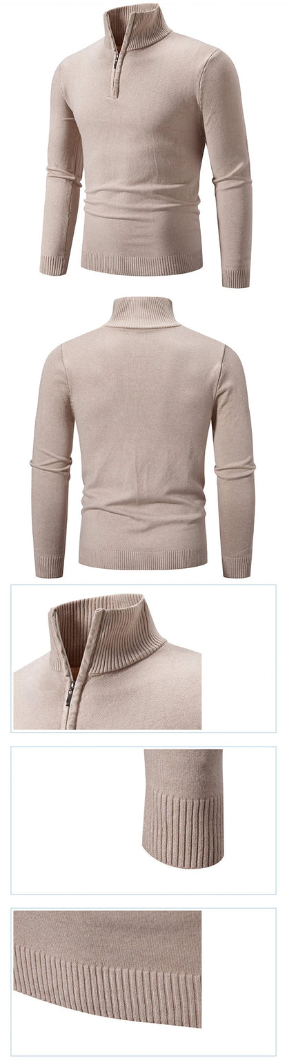 Mens  Polo Sweaters Knit Casual Solid
